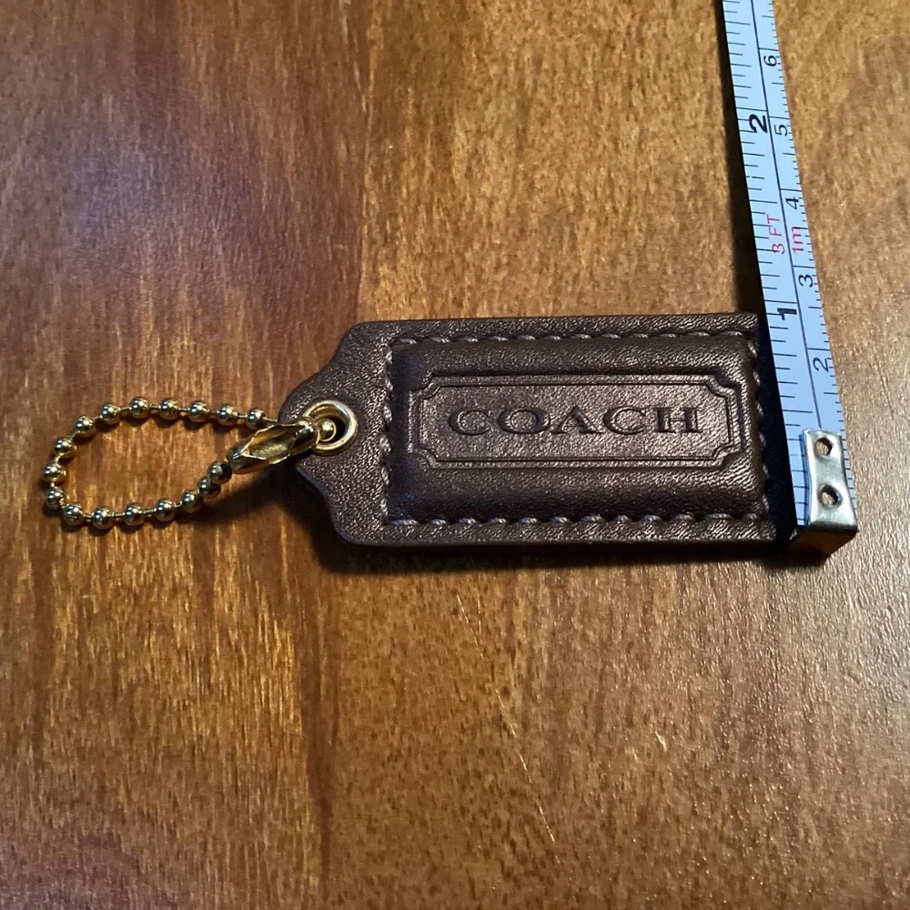 Coach Dark Brown Leather Bag Tag/Hang Tag